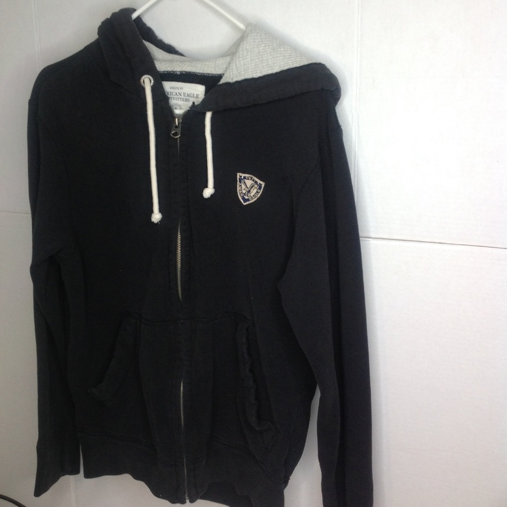 American Eagle Black Hoodie Jacket Men's